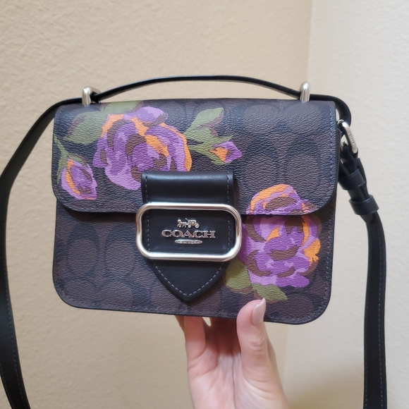 Coach Morgan Square Crossbody In Signature Canvas With Rose Print - Picture 15 of 16